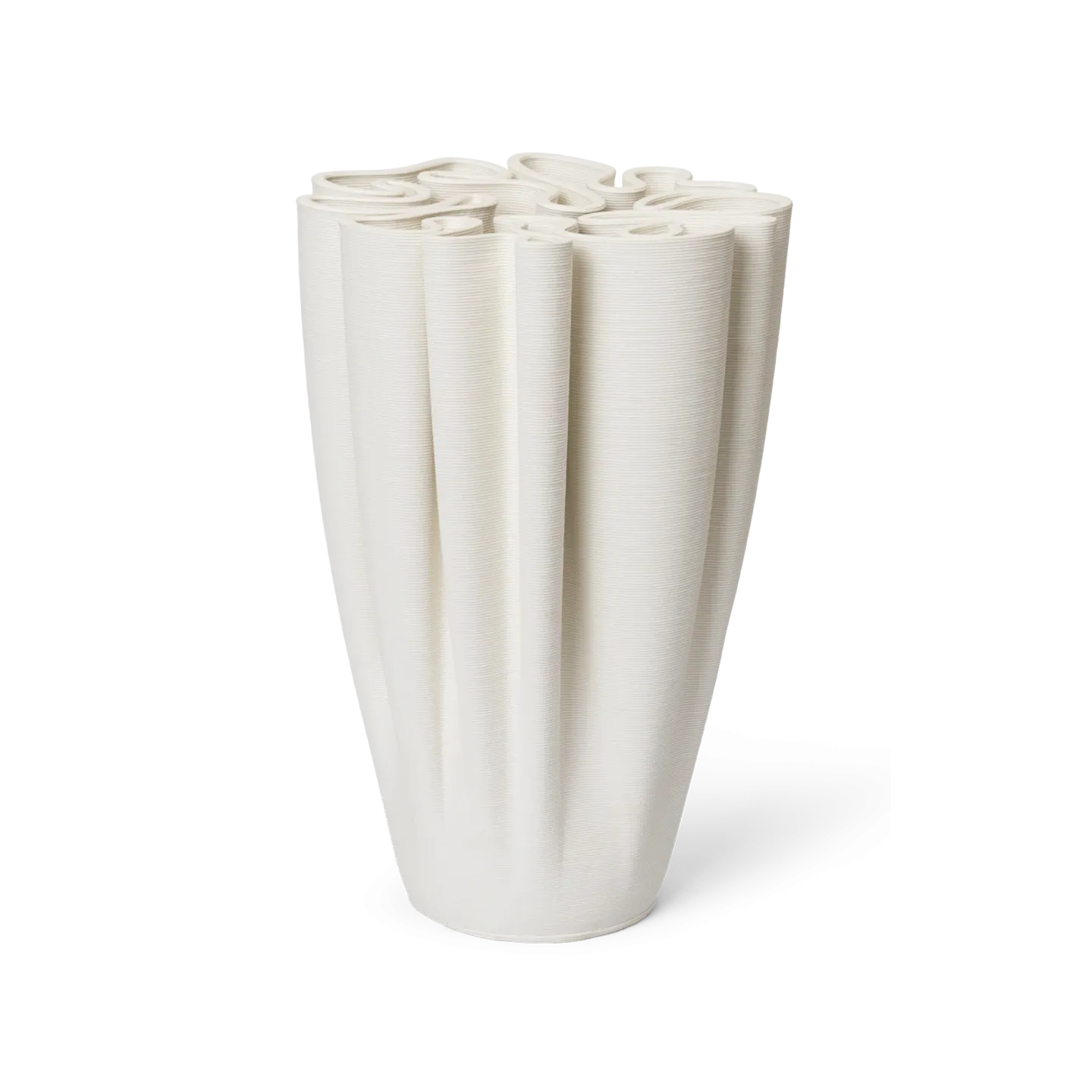 ferm Living Dedali Vase in Off-White 3D Printed Stoneware