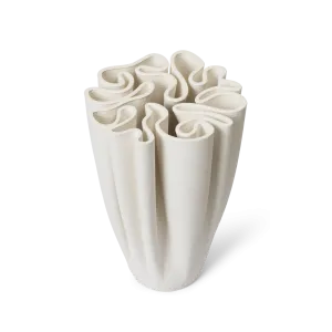 ferm Living Dedali Vase in Off-White 3D Printed Stoneware