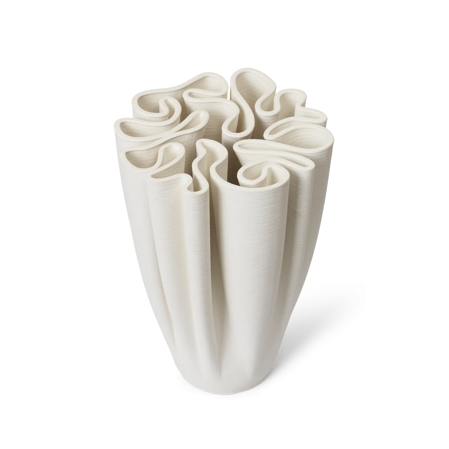 ferm Living Dedali Vase in Off-White 3D Printed Stoneware