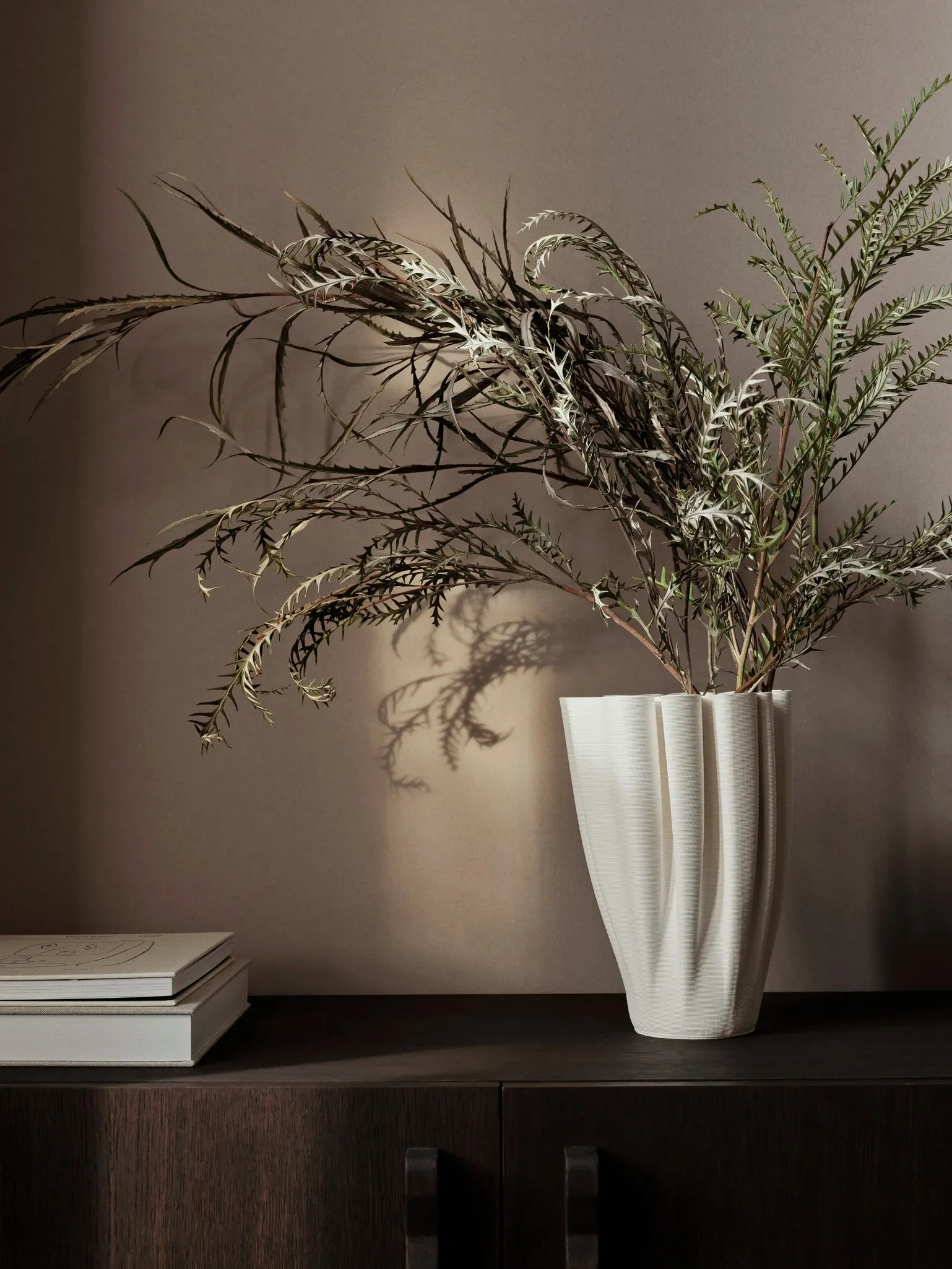 ferm Living Dedali Vase in Off-White 3D Printed Stoneware