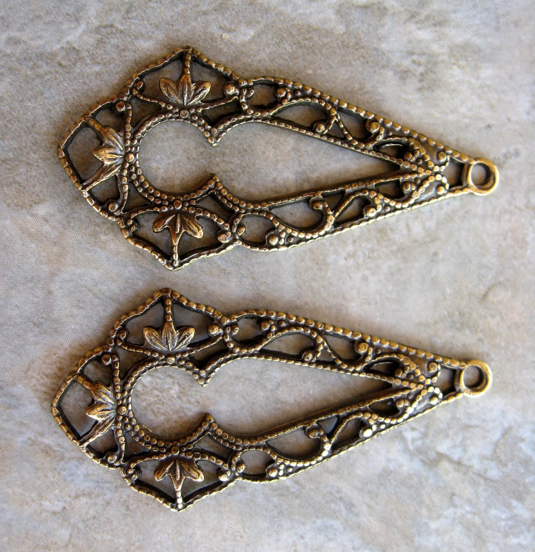 Filigree Earring Findings, Fancy Drop