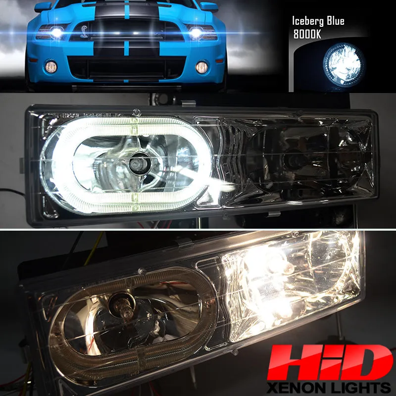 Fits 92-94 Blazer Smoked Lens Headlights Corner LED Bumper Light 8Pc