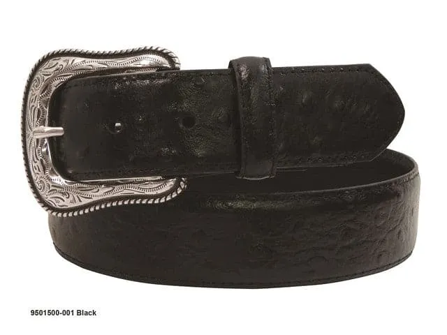 Gem Dandy Men Black Ostrich Belt