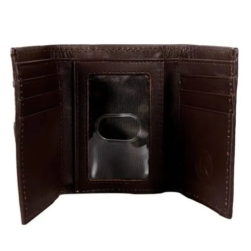 Gem Dandy Men’s Tan Inlay Detail Tri Fold Wallet