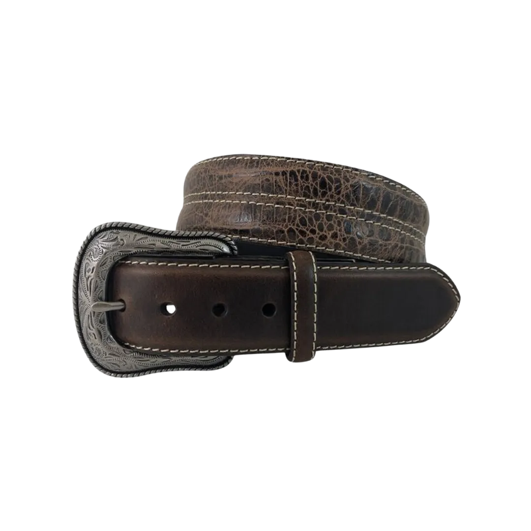 Gem Dandy Roper Genuine Leather Croc Print Belt