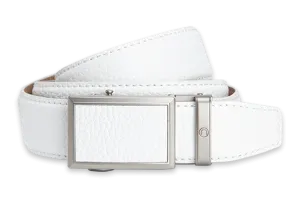 Go-In Pebble Grain Winner White, 1 3/8 Strap, Golf Belt