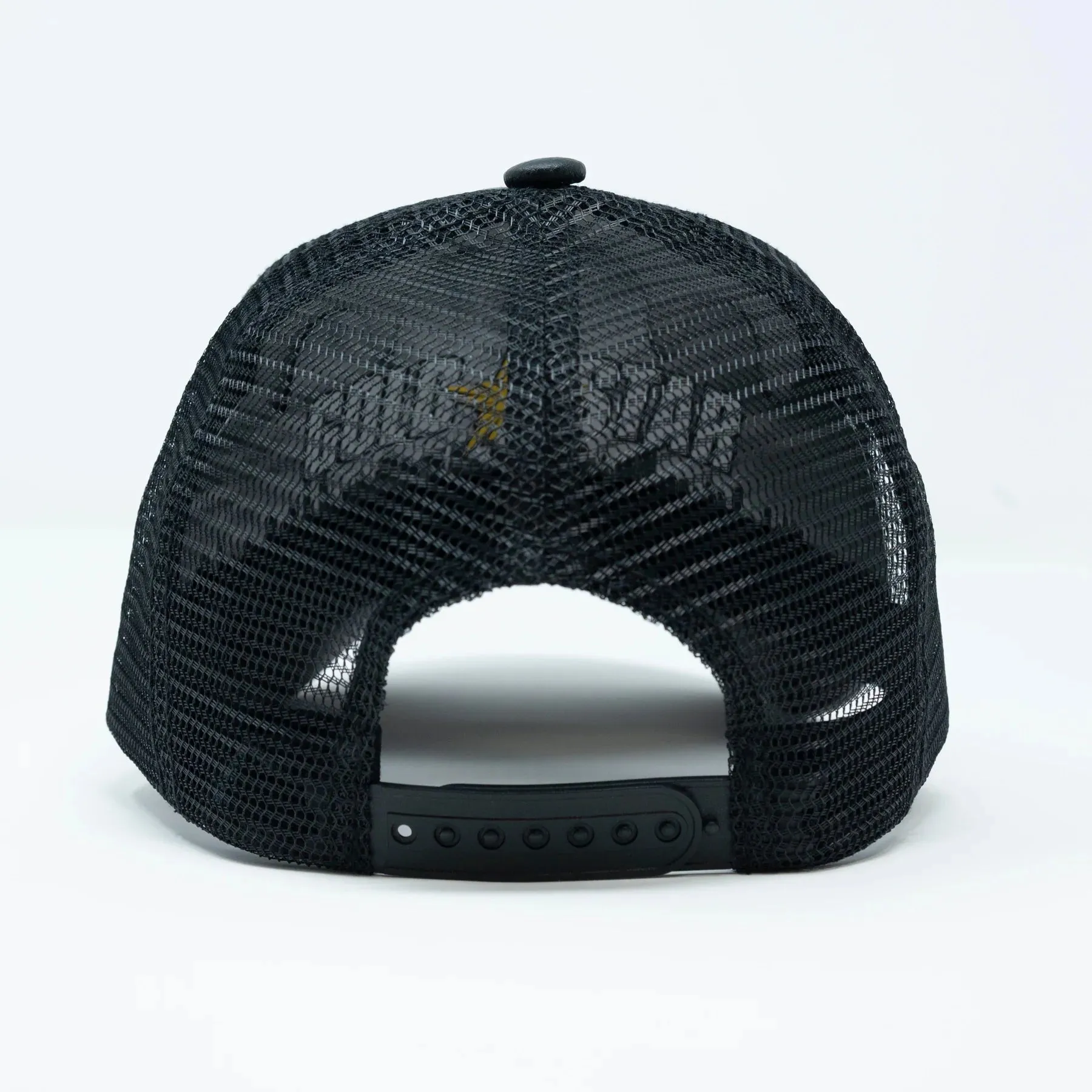 Goat Leather Trucker Hat (Black) - GS273