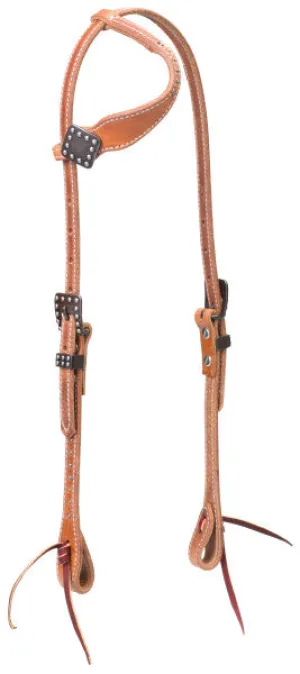 Harness Leather Rambler Sliding Ear Headstall with Antiqued Brown Hardware from Weaver Leather