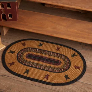 Heritage Farms Star Oval Braided Rug 20x30"