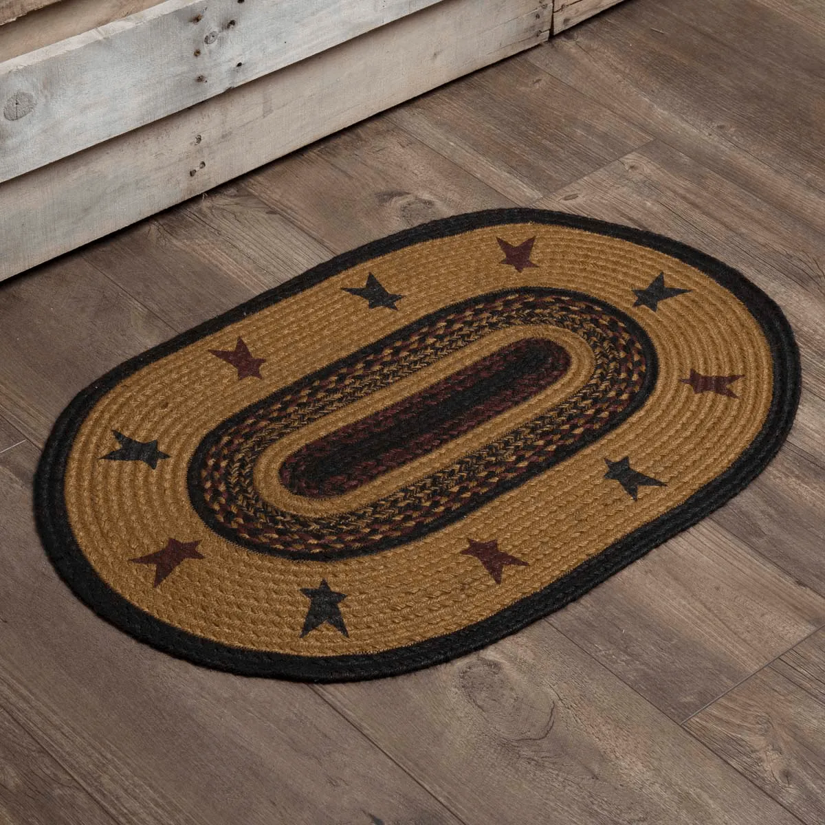 Heritage Farms Star Oval Braided Rug 20x30"