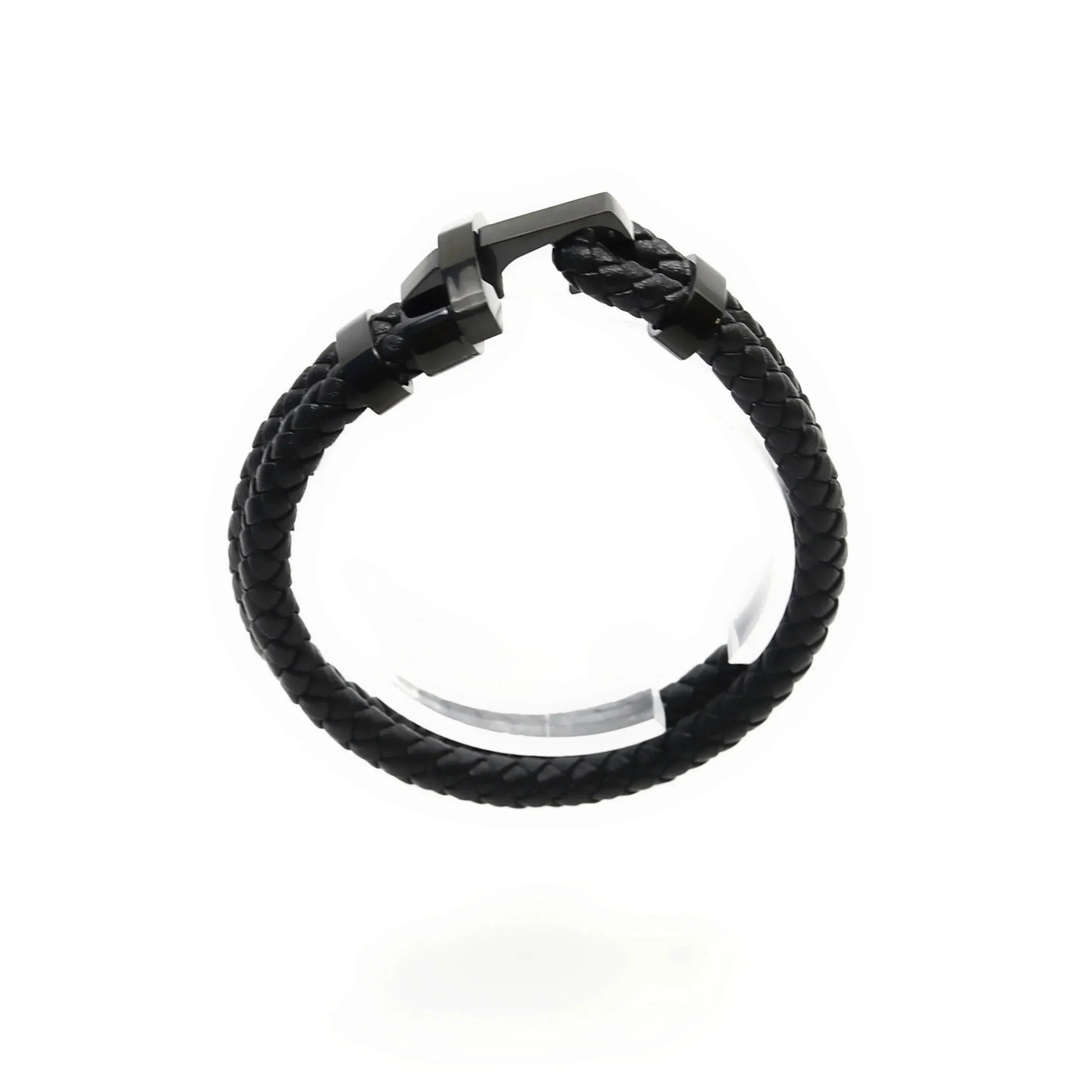 Ignocio Stainless Steel & Braided Cowhide Rope Bracelet