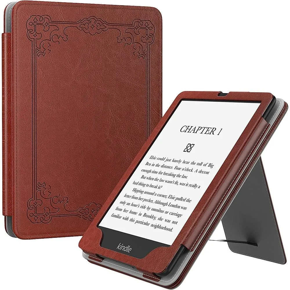 Indy Series Ornate Border Vegan Leather Folio Case - Amazon Kindle Paperwhite (2021-2023)