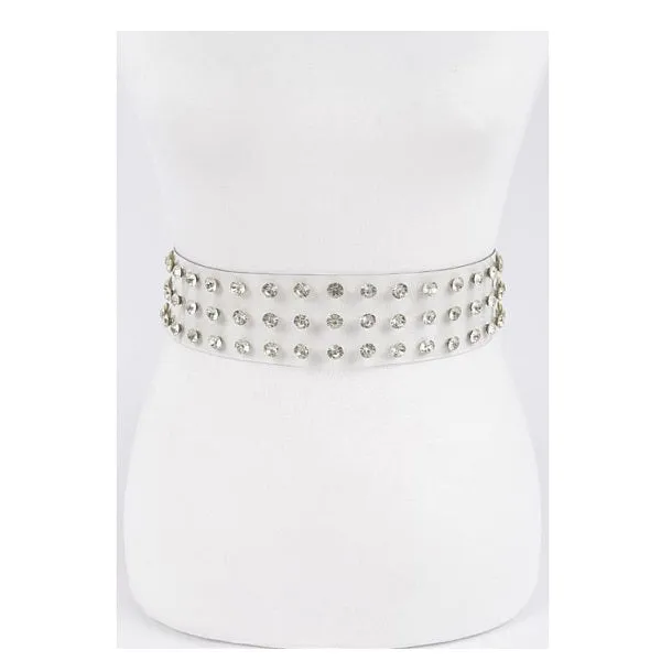 It’s All Clear Rhinestone Studded Clear Belt