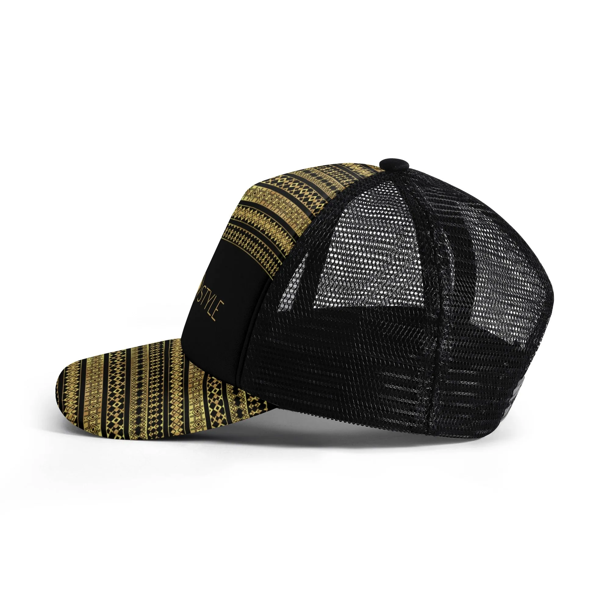 Kids Solo Palestine Pattern Mesh Trucker Hats - Black