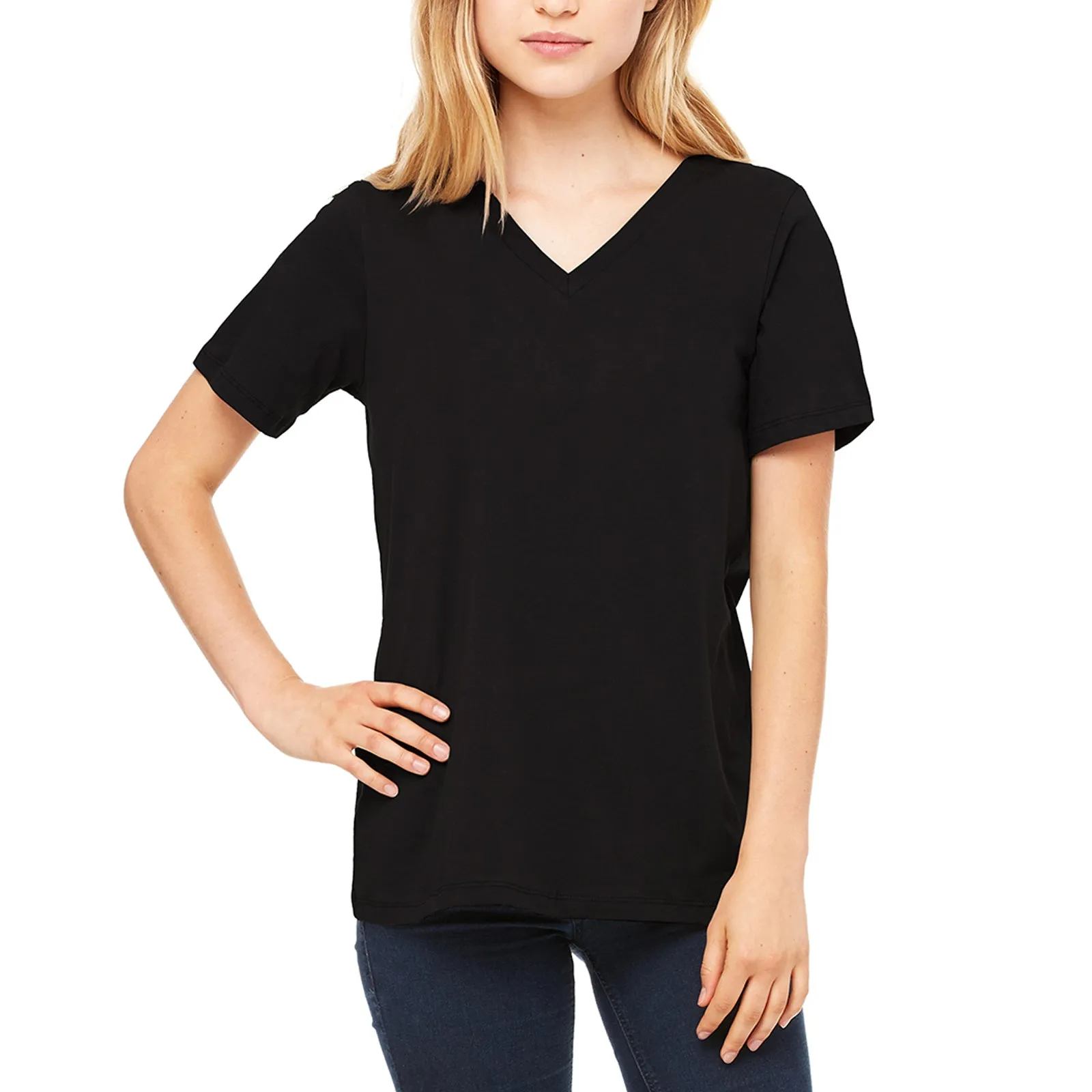 Ladies' Relaxed Jersey S/S V-Neck T-Shirt