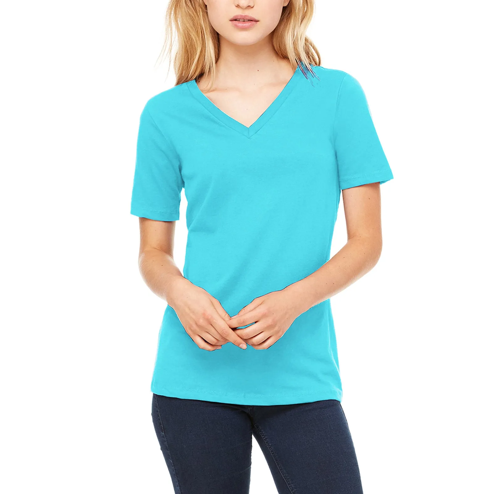 Ladies' Relaxed Jersey S/S V-Neck T-Shirt