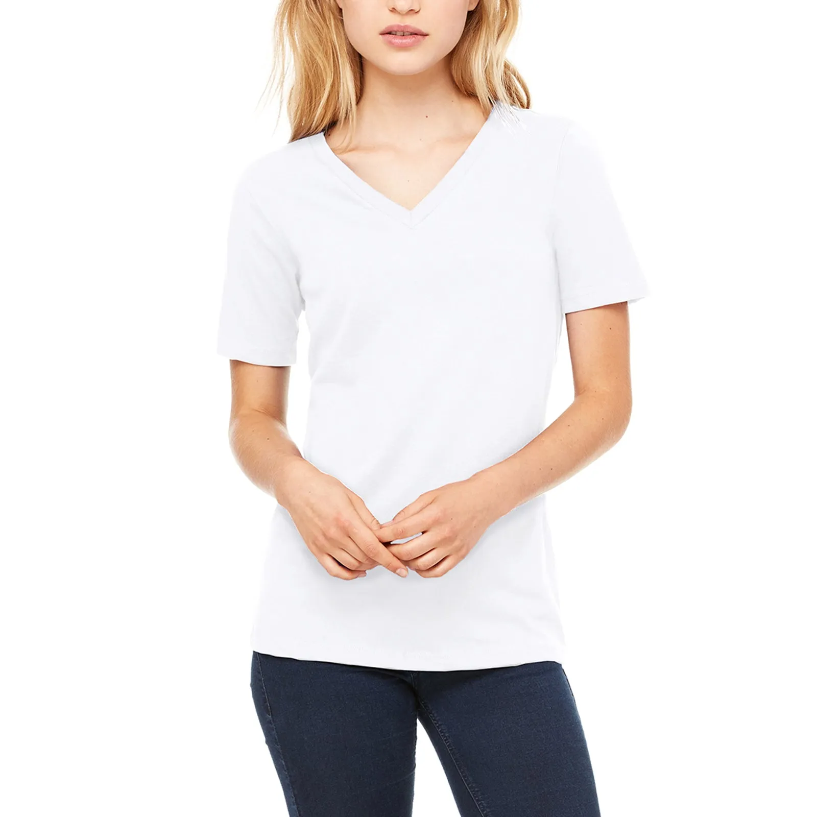 Ladies' Relaxed Jersey S/S V-Neck T-Shirt