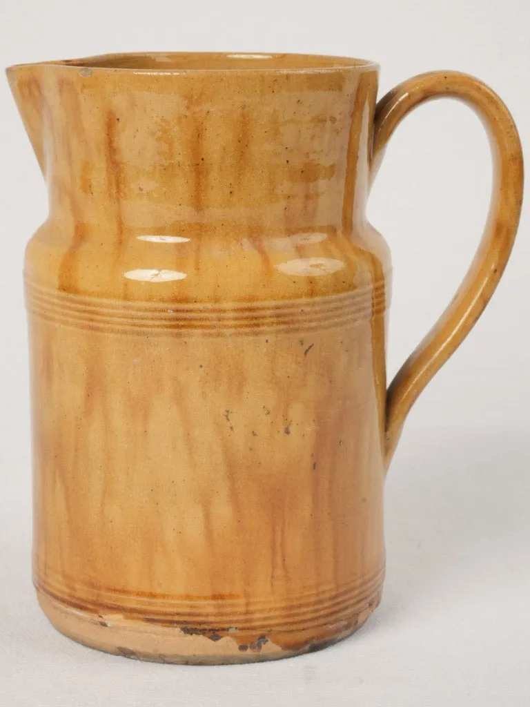 Large Antique French Ochre Glazed Coffee Pot, 7½"