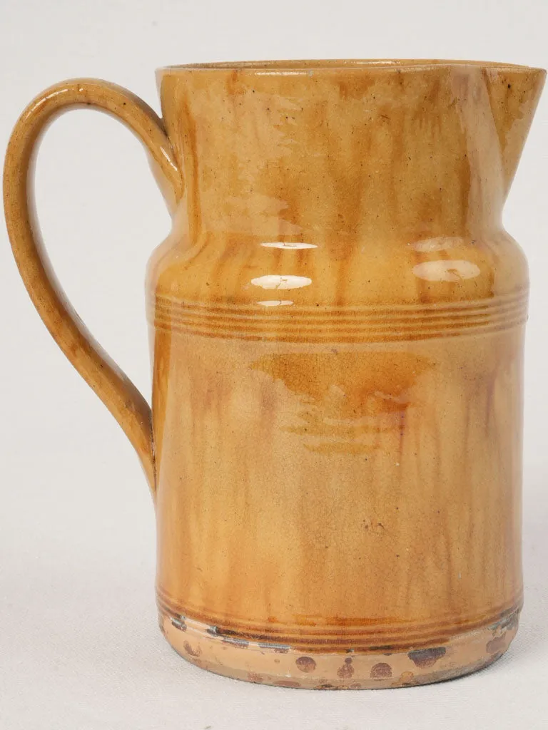 Large Antique French Ochre Glazed Coffee Pot, 7½"