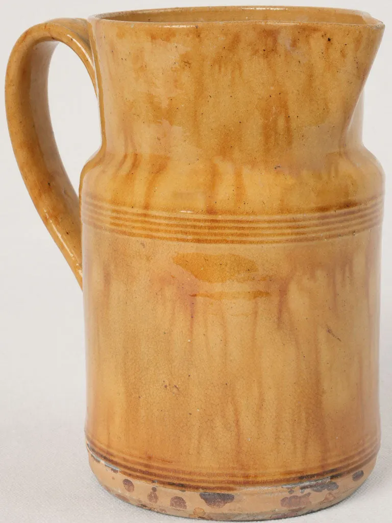 Large Antique French Ochre Glazed Coffee Pot, 7½"