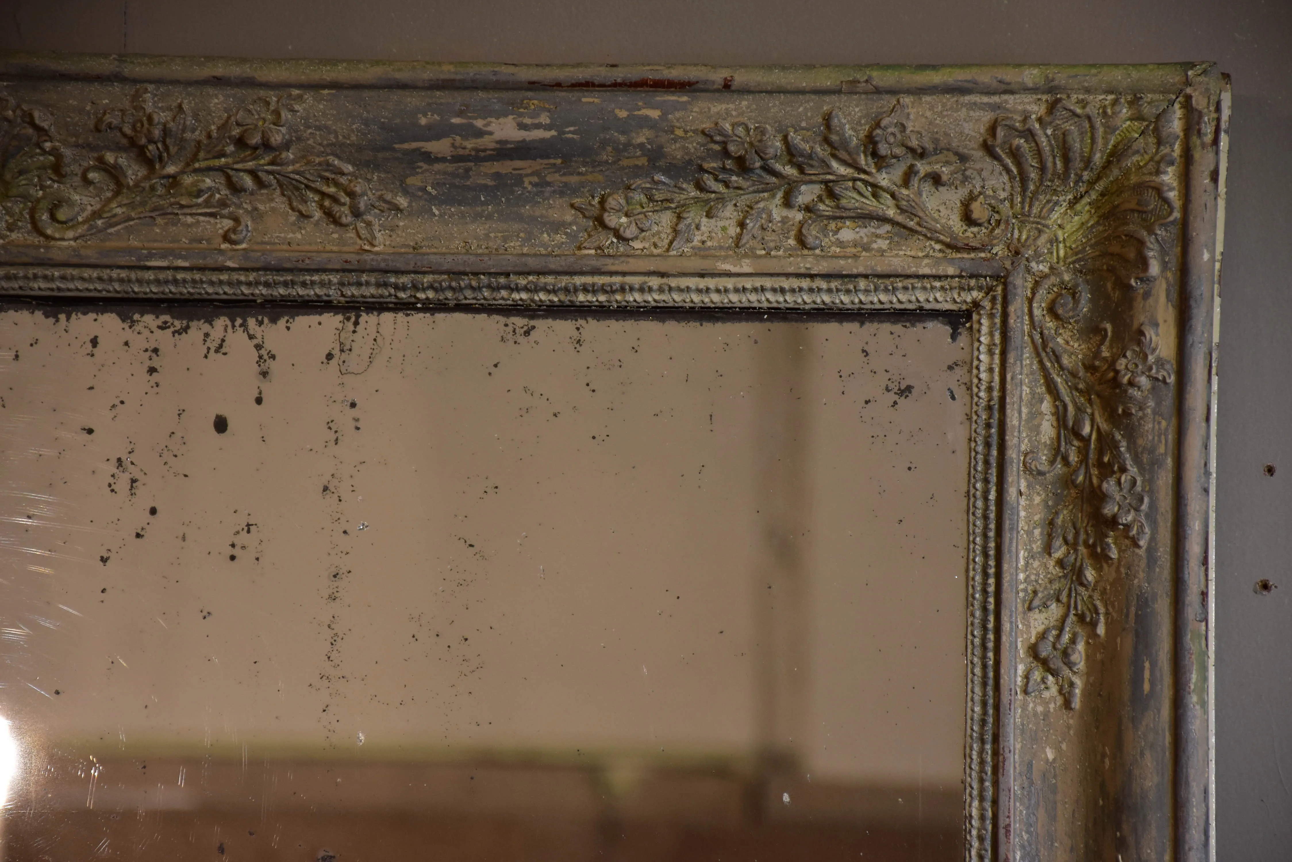 Large antique French Restoration mantle mirror