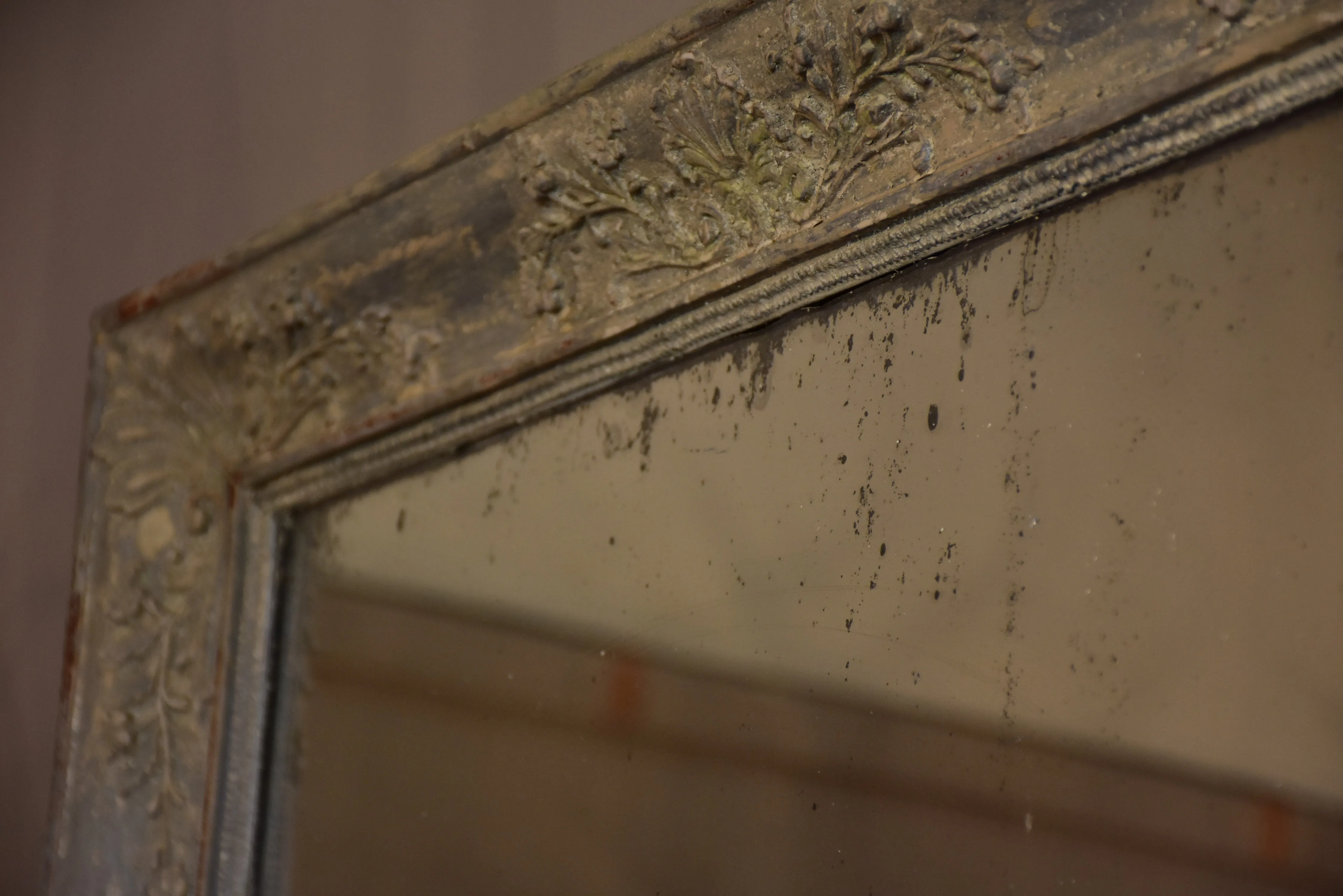 Large antique French Restoration mantle mirror