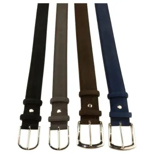 Made in Italy Elegant Quad of Suede Calfskin Belts