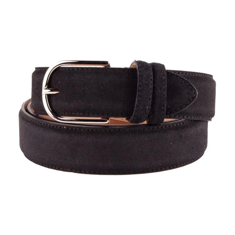 Made in Italy Elegant Quad of Suede Calfskin Belts