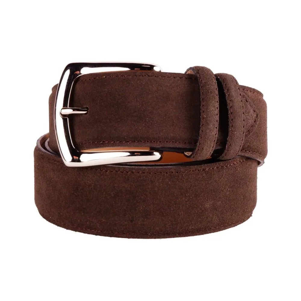 Made in Italy Elegant Quad of Suede Calfskin Belts