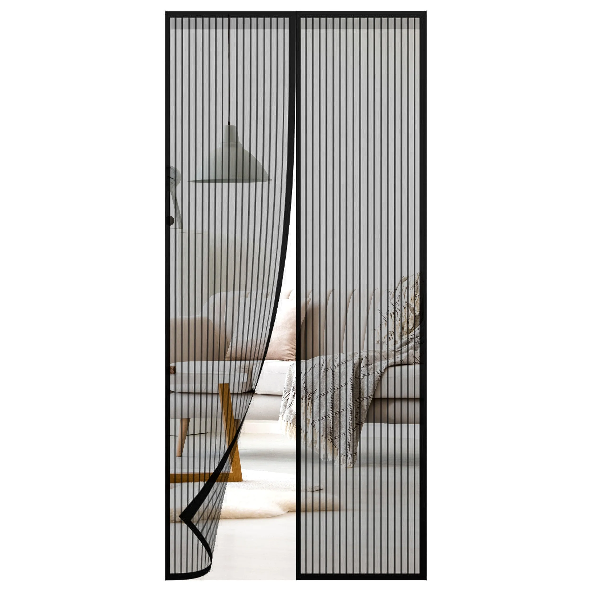 Magnetic Insect Door Screen Black