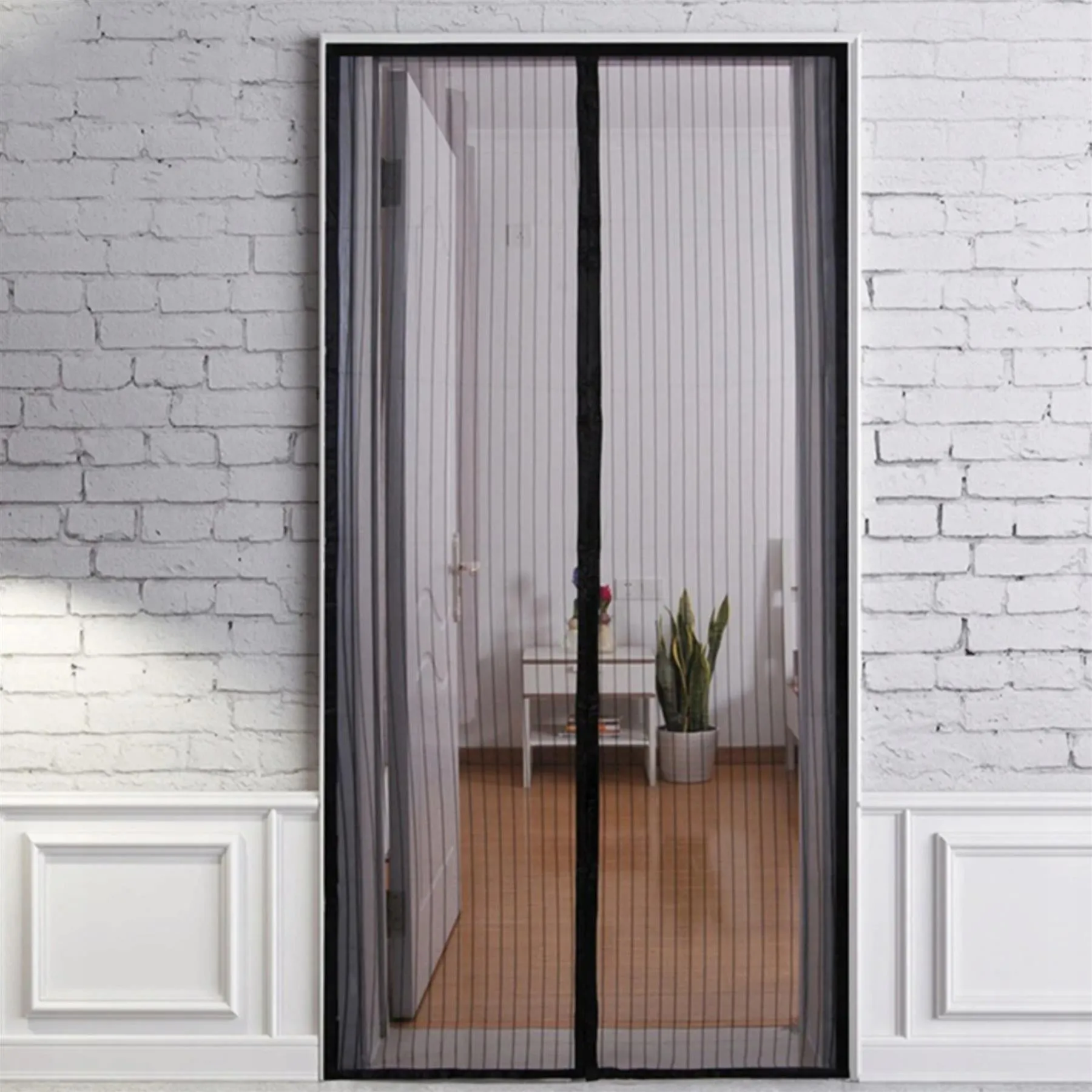 Magnetic Insect Door Screen Black