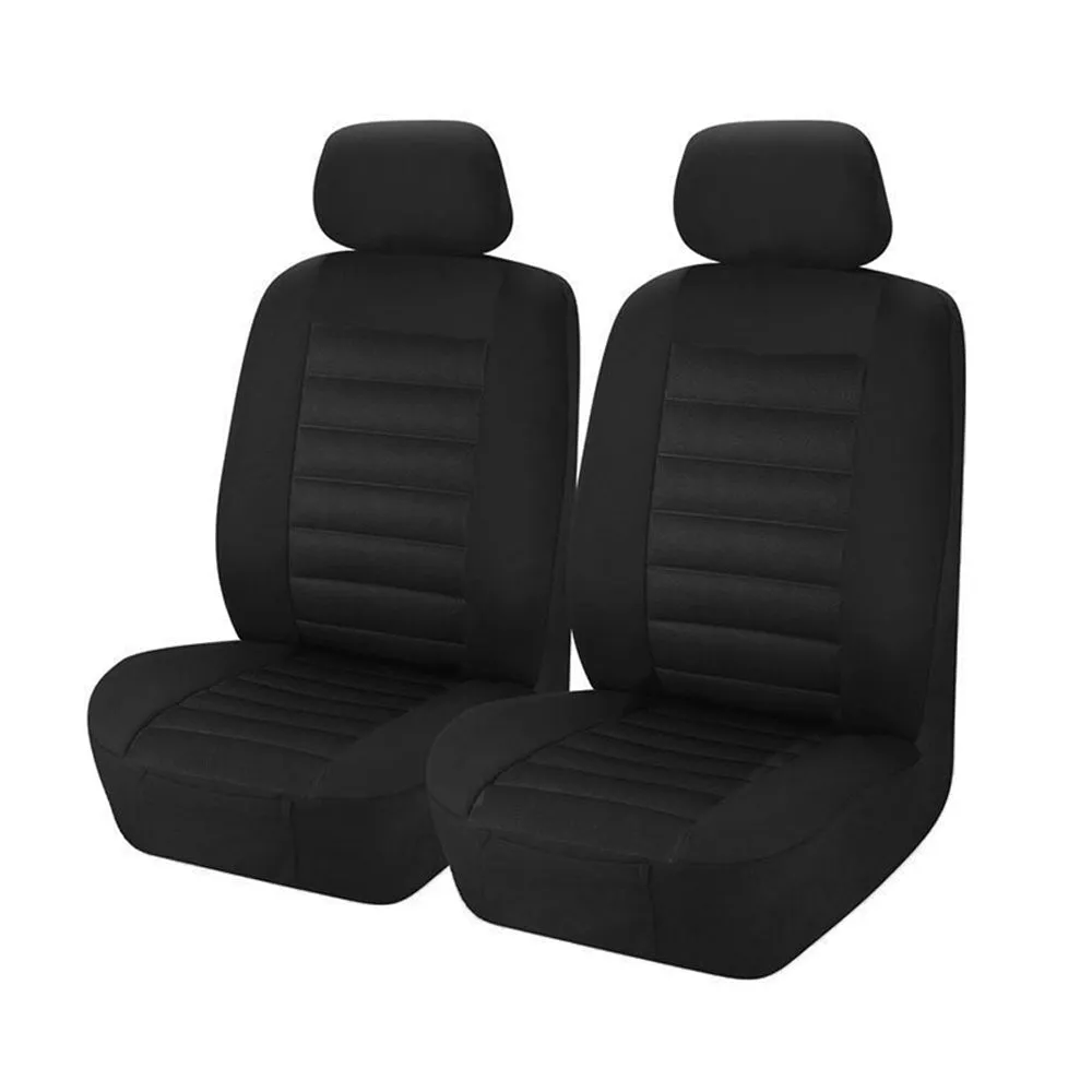 MyCar Pair of Opulence Size 30/35 Universal Fit Front Seat Covers with 12mm Foam Lining - Black Accent - OPA3504