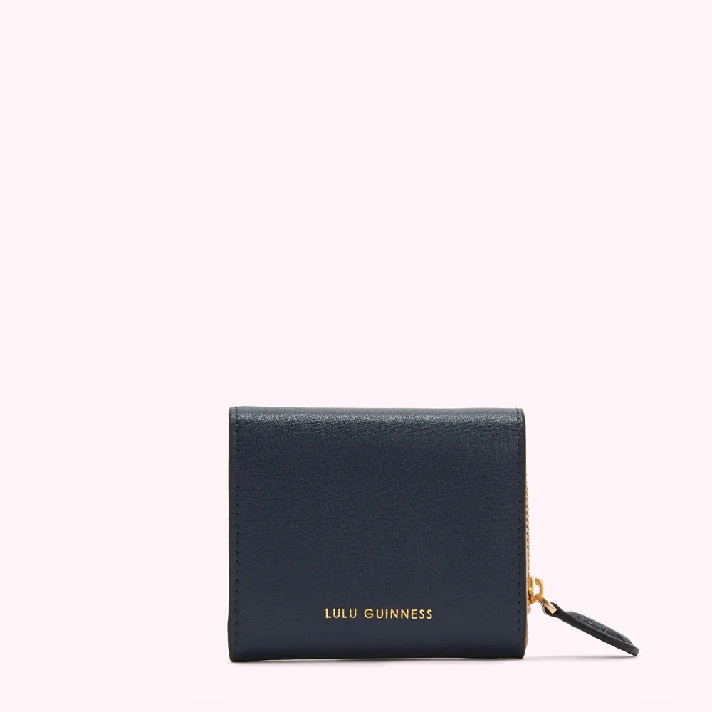 NAVY LEATHER JODIE WALLET