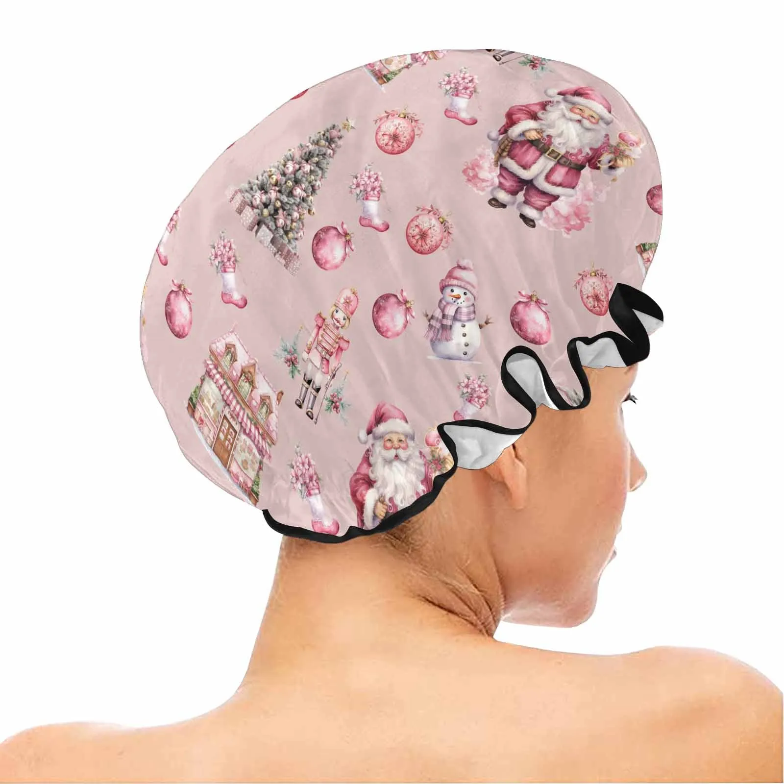 Pink Chirstmas 50  Shower Cap