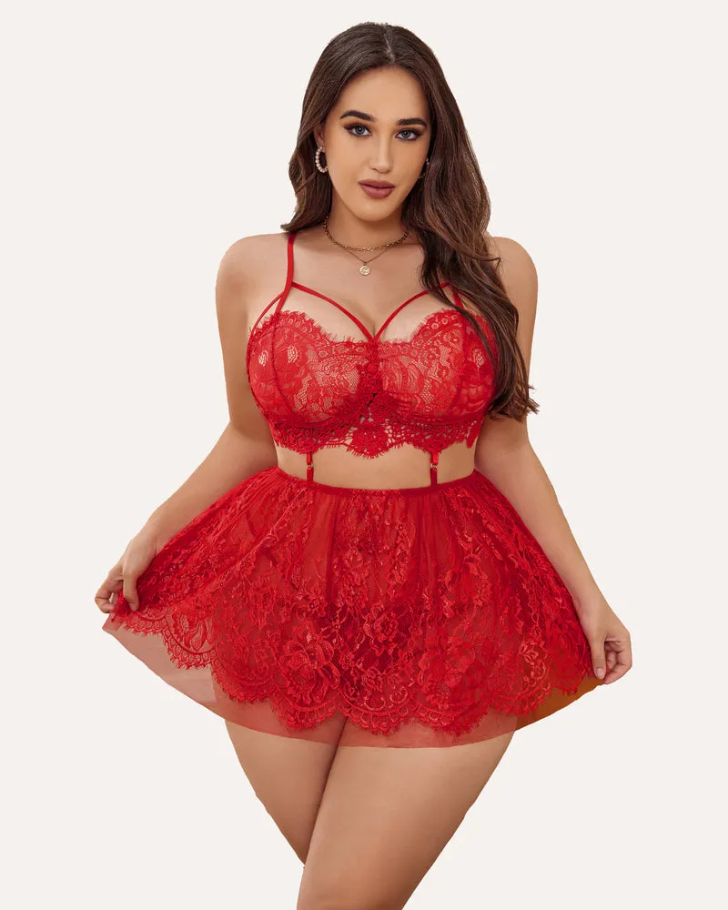 Plus Size Lingerie Babydoll Lace Nighty