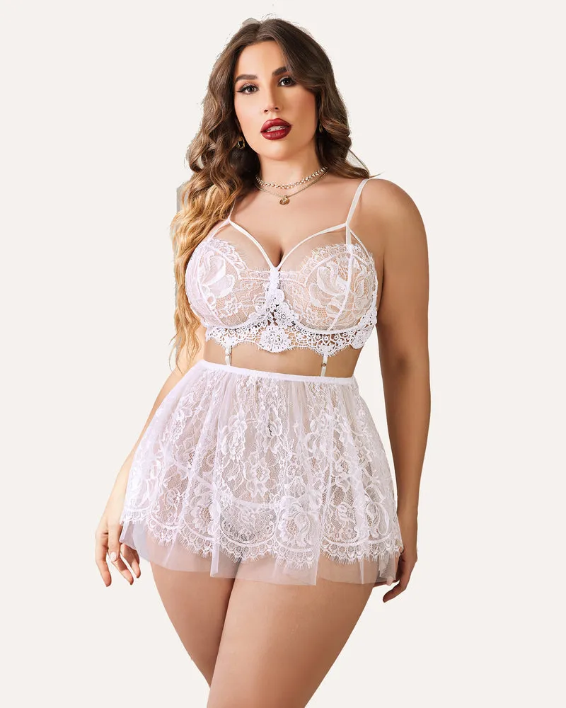 Plus Size Lingerie Babydoll Lace Nighty