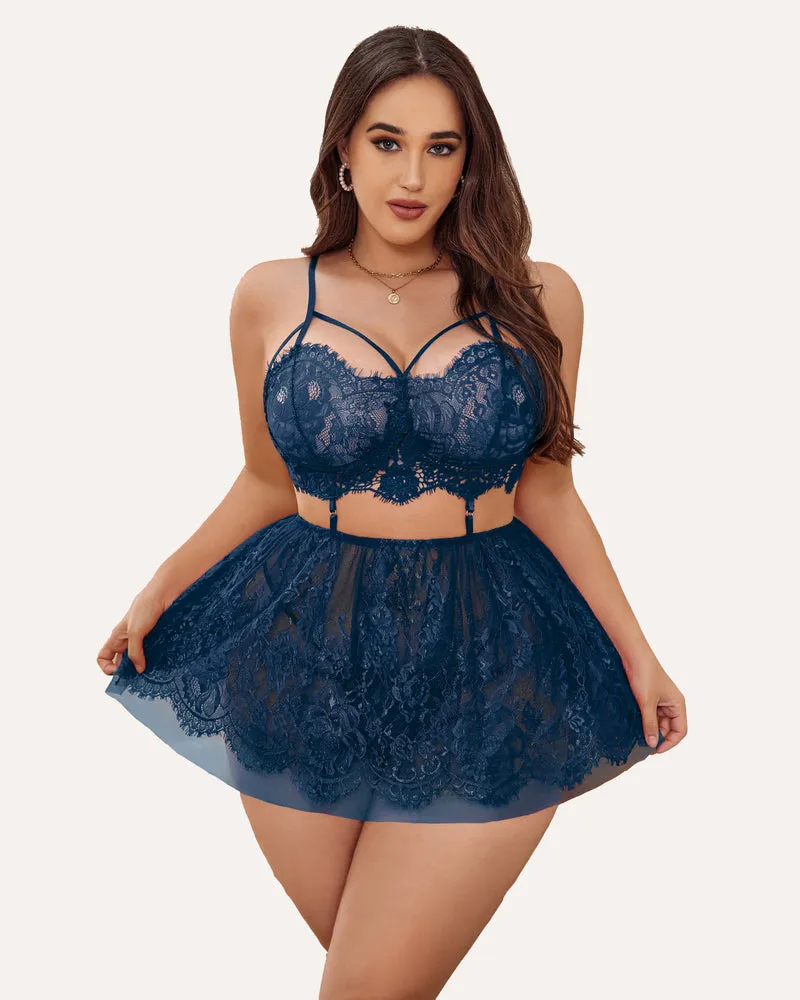 Plus Size Lingerie Babydoll Lace Nighty