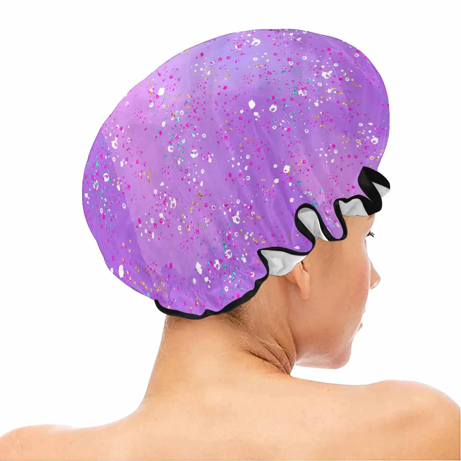 Purple Splash  Shower Cap