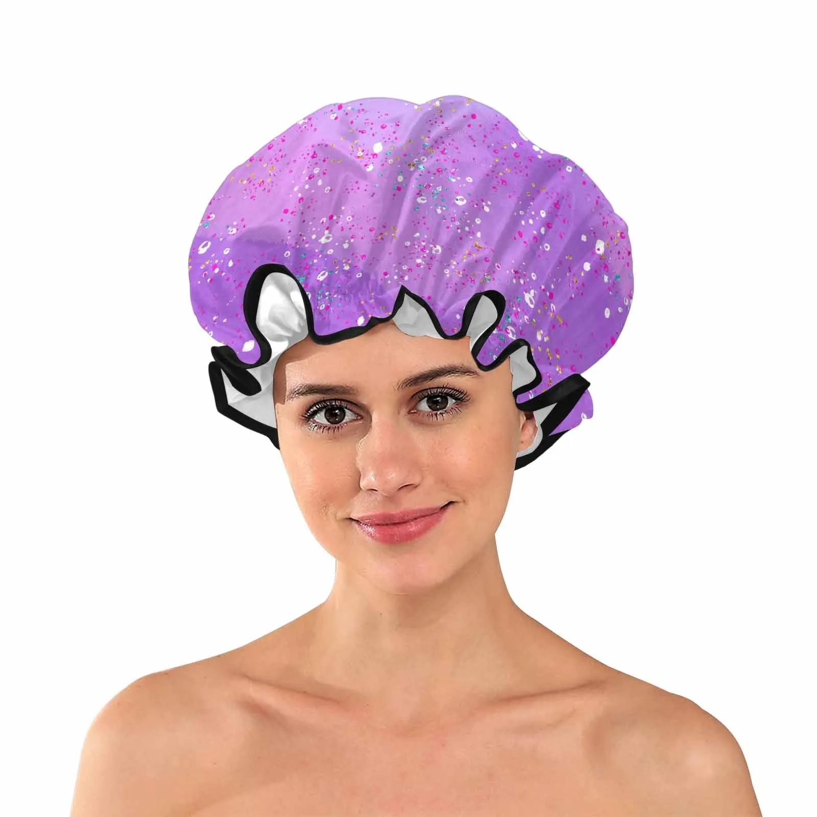 Purple Splash  Shower Cap