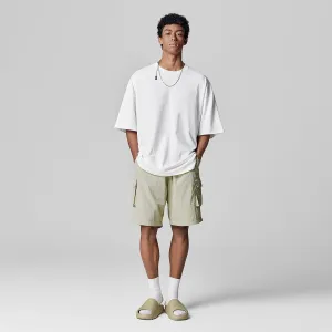 Retro Lightweight Woven Green Cargo Shorts