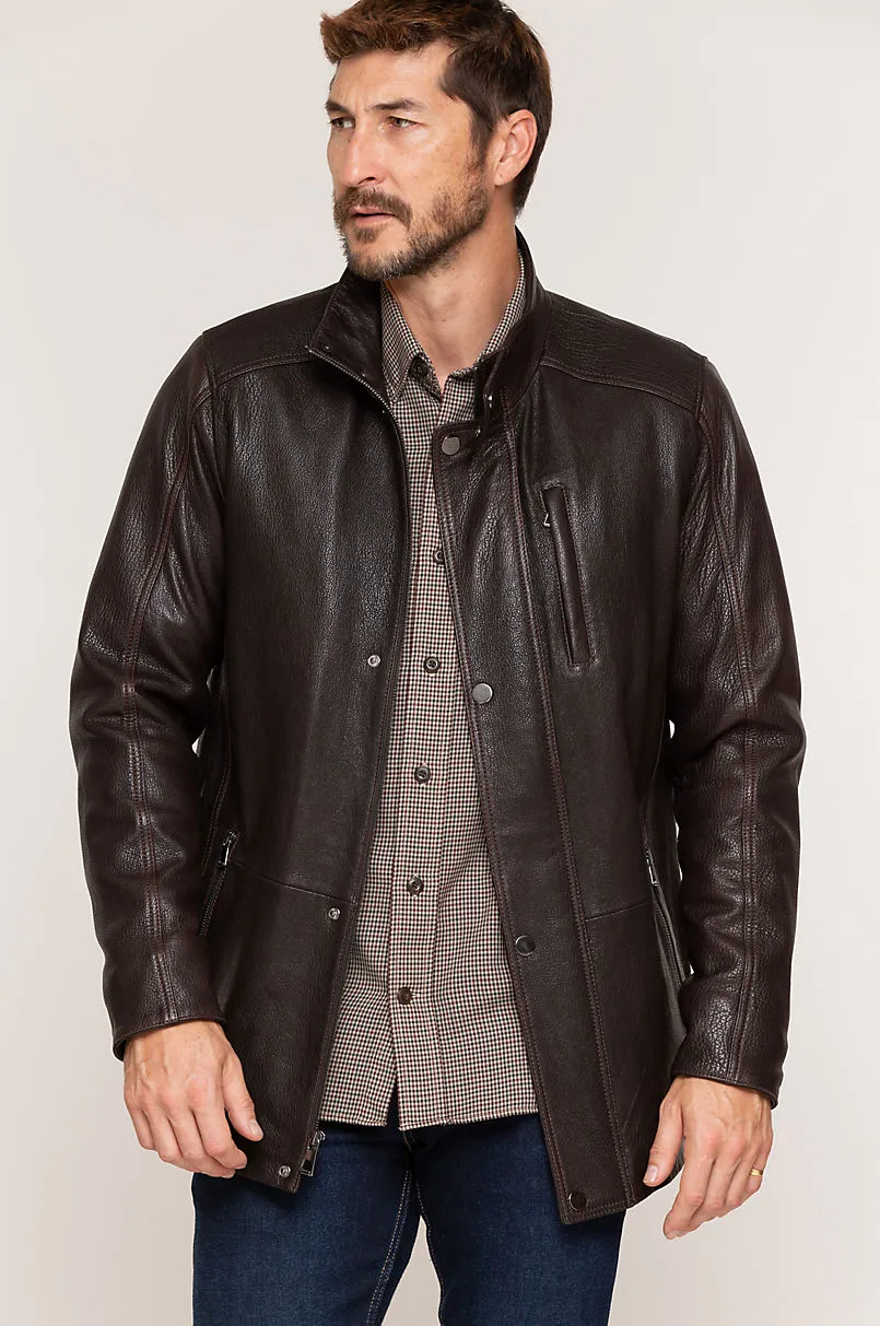 Reynolds Italian Lambskin Leather Car Coat