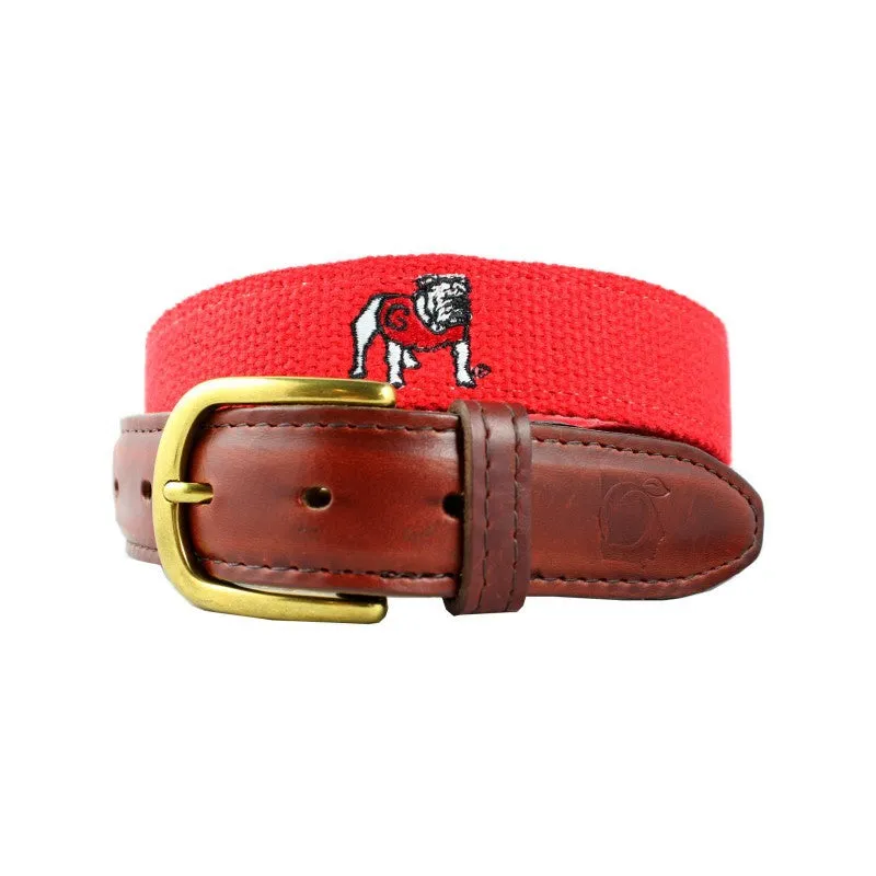 Standing Dawg UGA Embroidered Belt