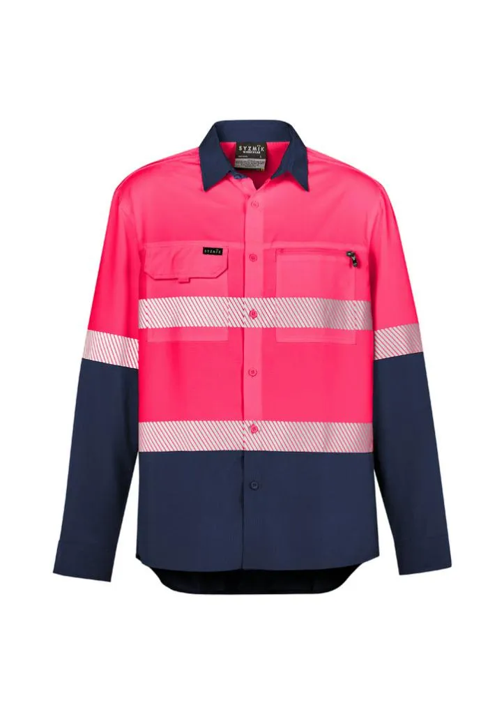 Syzmik ZW470 Mens HiVis Outdoor Segmented Tape L/S