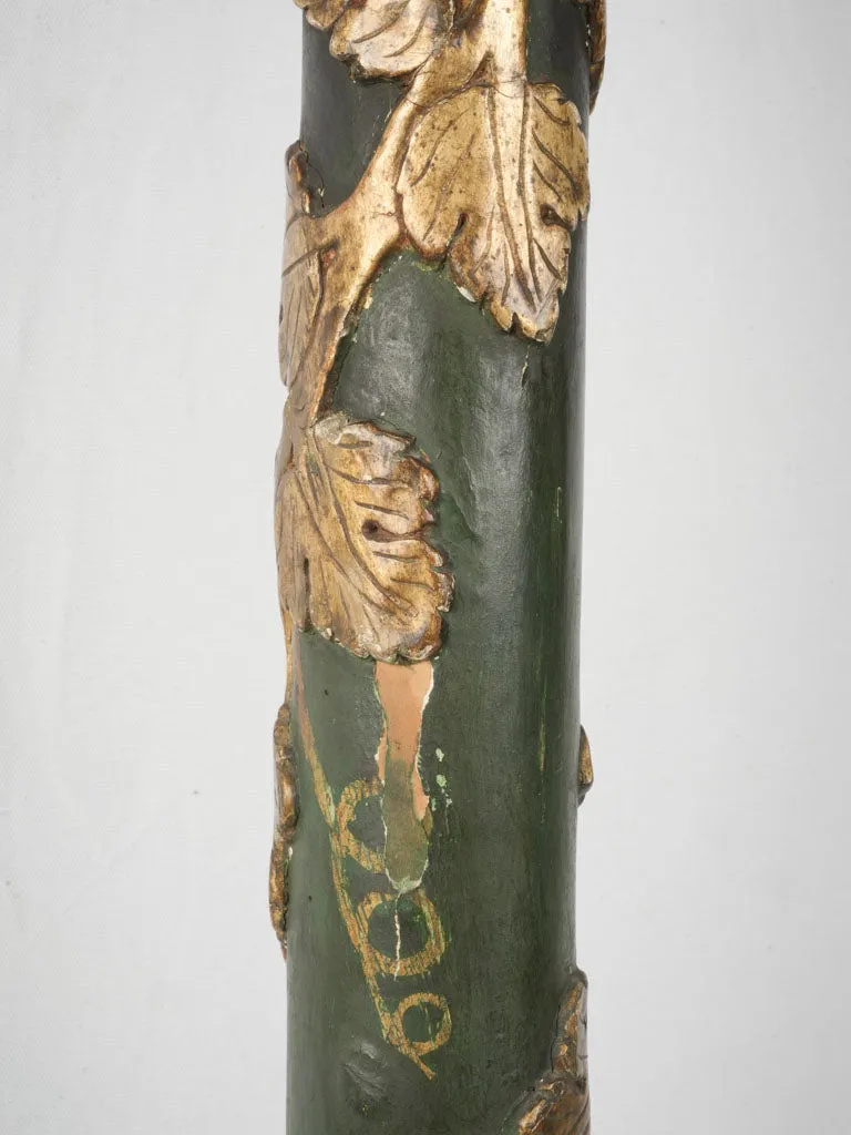 Tall 19th Century Italian Painted and Gilt Wood Candle Column - 62½"