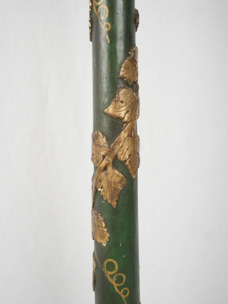 Tall 19th Century Italian Painted and Gilt Wood Candle Column - 62½"