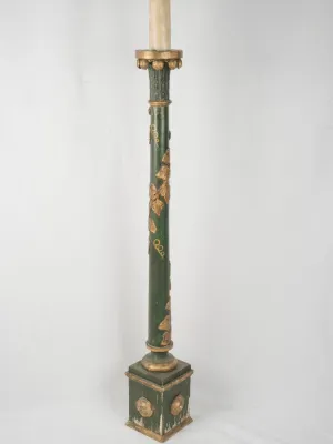 Tall 19th Century Italian Painted and Gilt Wood Candle Column - 62½"