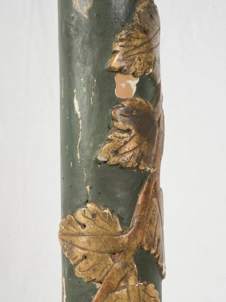 Tall 19th Century Italian Painted and Gilt Wood Candle Column - 62½"