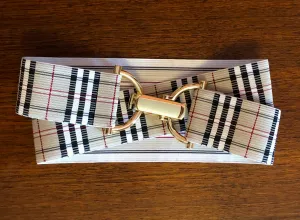 Tan Plaid Elastic Belt