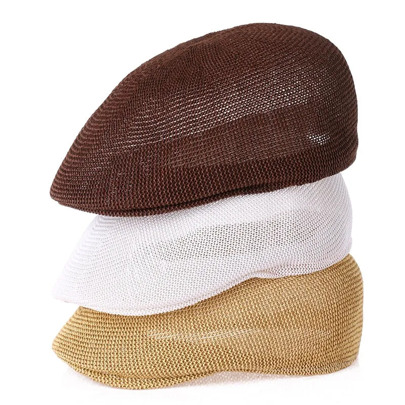 TEEK - Beret Straw Mesh Beret Hat