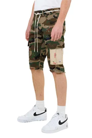 TEEK - Flowers Patch Camo Cargo Shorts